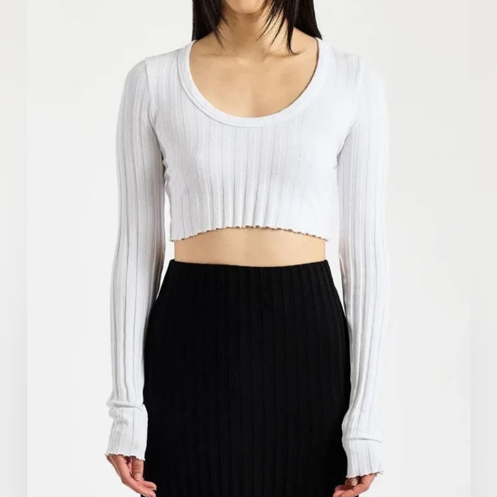 $150 COTTON CITIZEN Capri Crop Long Sleeve White Medium